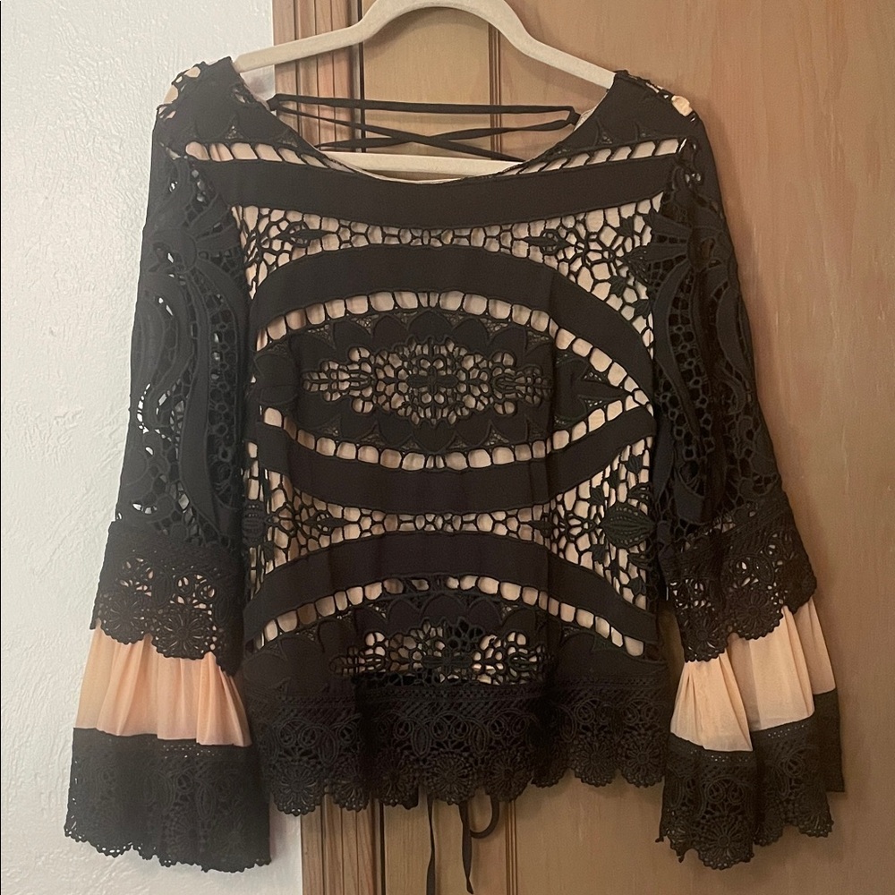 BrandNew Elegant Black Lace Nude Women's Top. Bundle and save!